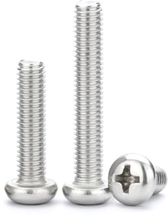 1/4-20 x 1-1/4 '' (20 pezzi) Vite a testa cilindrica, Phillips Drive, acciaio inossidabile 304 18-8, finitura lucida, filettatura completamente a macchina