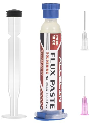 ALLECIN Flussmittel Löten No Clean Lötflussmittel 10mL Bleifrei Soldering Flux Paste Lötpaste 10CC Lötfett Löt Flussmittel Bleifreies Lötflussmittelpaste AEC-559 für SMD PCB BGA Lötzinn (1 Stück)