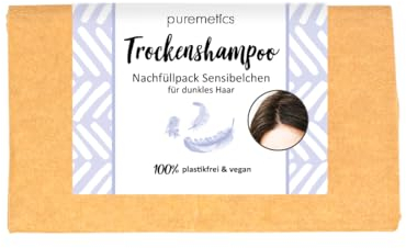 puremetics NACHFÜLLPACK: Trockenshampoo 'Sensibelchen 'Dunkel' | Dryshampoo zum Streuen | Trocken Shampoo ohne Plastik und Aerosole