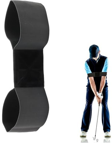 Fuitke Golf Swing Training Aid Arm Band, Golf Training Aid Arm Tape Swing Easy Arm Position Trainer Aid Grip Secret Golf Belt Posture Correction Practice Alignment for Beginners Men Women Kids, Black