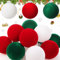 Liliful Weihnachtskugeln, groß, 10,2 cm, bruchsicher, extra groß, Kunststoffkugeln zum Aufhängen im Freien (Rot, Grün, Weiß, Samt)