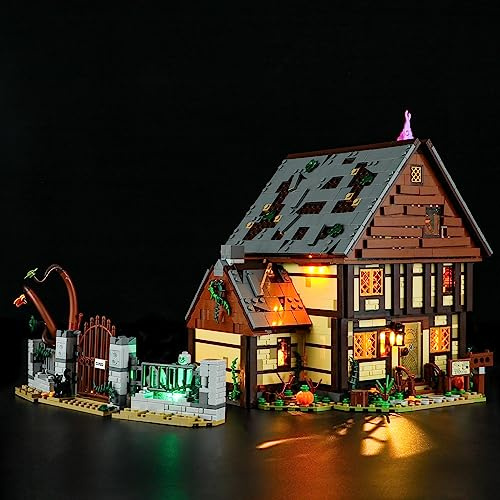 MENZAVA Kit di Illuminazione a LED Compatibile con LEGO 21341 Disney Hocus Pocus: il cottage delle sorelle Sanderson Ideas - Set di luci per a LED Il Modello (Non includere Il Modello)