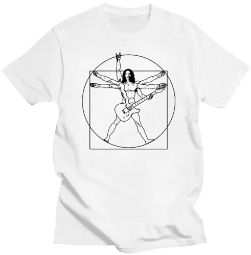 FNHXAKTA Vitruvian Zappa Mens Funny T-Shirt Frank Music Electric Guitar Top White XXL