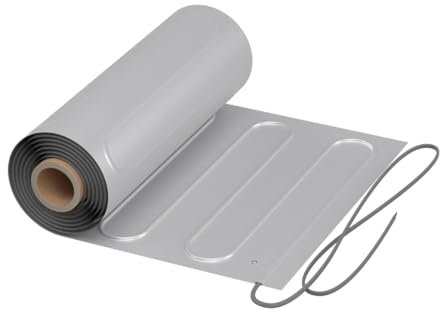 WARMON Fußbodenheizung: Zweiader-Heizmatte WARMON ALU 150 W/m² für Parkett, Laminat, leichte Montage, Festwiderstandsheizkabel mit Trägergewebe, GRÖSSE:15 m²