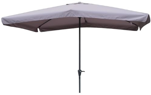 MA MAISON Ombrellone da Giardino Rettangolare 3x2 Metri - in Alluminio, Regolabile, da Esterno, Impermeabile, con Manovella- Resistente ai Raggi UV Elegante (Grigio - 3x2 Mt)