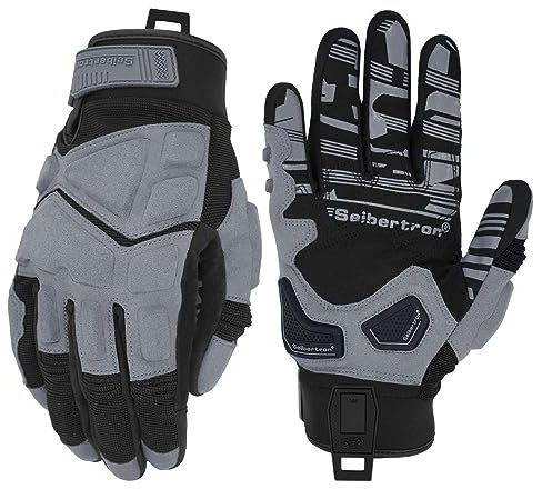 Seibertron SPS-1 Unisex Motorrad-Handschuhe mit Touchscreen – Vollfinger Sporthandschuhe für Straße, Offroad, MTB, BMX, MX, ATV, Fahrrad, Motocross Adult Grey XL
