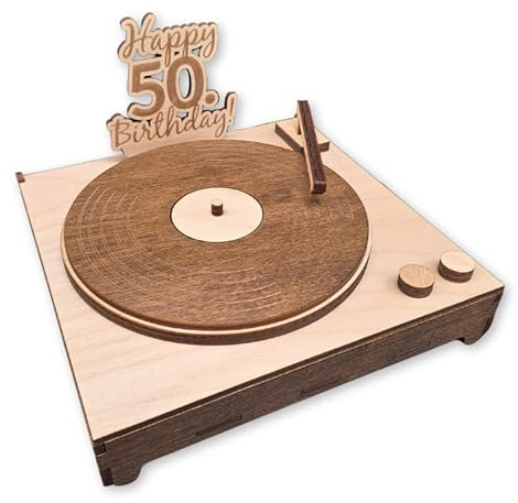 Generisch Schallplattenspieler als Geschenkbox aus Holz - Geldgeschenk aus Holz - Holzkästchen, Plattenspieler
