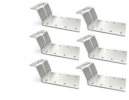 6Pcs T Post Mounting Bracket Heavy Duty Vertical Mounting Target Hanger for T Post Fence Bird House Signs Lumber Mailbox(Silver)