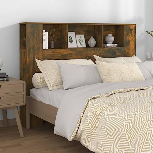 QZZCED Bett-Kopfteil mit 5 Fächern, Schrank aus robustem Sperrholz, für Schlafzimmer, modernes Design mit zusätzlicher Aufbewahrung und Stabilität,