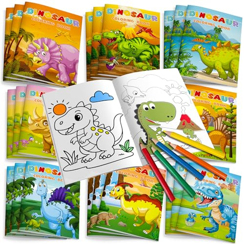 24 Malbuch Set,Dinosaurier Malbücher für kinder mitgebsel Kindergeburtstag Abschiedsgeschenk Kindergarten für Dino Geburtstag Deko Dino Party
