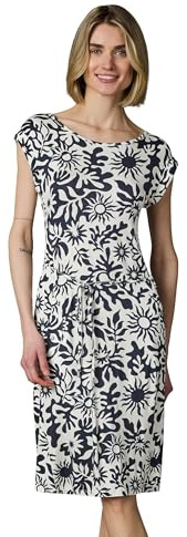 Ragwear Damen bequemes Sommerkleid Kurzarm Midikleid Gemustert mit Stoffgürtel Taggien Print YOUMODO Blue26 Gr. 3XL