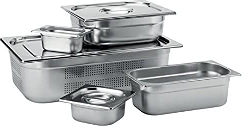 Utopia F70007-000000-B01006 Stainless Steel Gastronorms Pan, 1/4 GN, 6.5 cm Deep, Pack of 6