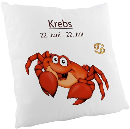 Crealuxe Sternzeichen Krebs Zierkissen, Sofakissen, bedrucktes Kissen