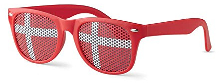 notrash2003 WM Sonnenbrille Fan-Artikel Fußball Brille Flagge Länderflaggen versch. Ausführungen (Dänemark)