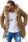 Rello & Reese Winter Parka mit Fell-Imitat Jacke Mantel MJ-7250 Braun, M