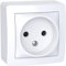 Schneider Electric - Alréa, prise de courant 2P, connexion à vis, avec cadre saillie, blanc polaire - ALB62270P