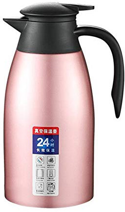 Jarra Térmica de Acero Inoxidable Doble Pared Anti-goteo Anti-deslizante Jarra Termo Café Té Jugo Leche,Oro Rosa,2 L