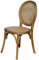 EME Silla Medallón Madera Oscura de Olmo con Asiento de ratán Natural y Respaldo de Rejilla. Incluye 1 Unidad. Silla apilable, con Acabado rústico.