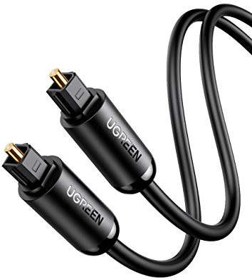 UGREEN Optisches Kabel Toslink Kabel mit Rund Design, Digital Audio Kabel kompatibel mit Heimkino, Stereoanlage, Soundbar, Fernseher, PS4, Xbox usw. (1m)