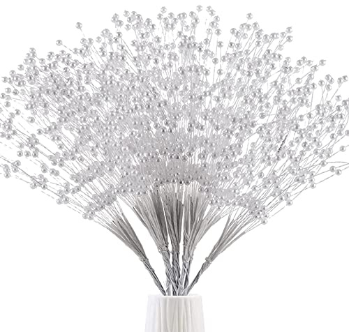 SHAOQINLIN 50pcs Pearl Sticks for Wedding Bouquets String Pearls for Party