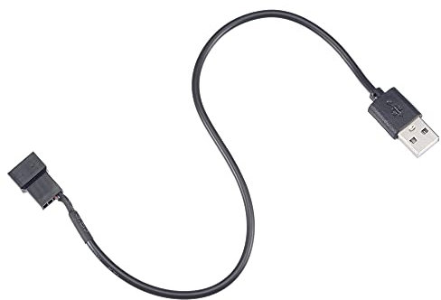 sourcing map Fan Power Supply Cable USB 2.0 A Type to a 3 Pin or 4 Pin Output 11.8 Inch