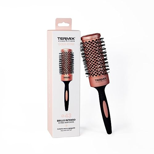 TERMIX - Cepillo Redondo Profesional Evolution Gold Rose Ø43 | Secado Ultra-rápido y Brillo Intenso para Cabellos Secos y Apagados | Tecnología Iónica | Edición Limitada | Sin Frizz