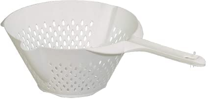 TRTO White Plastic Colander with Long Handle Useful Product for Kitchen
