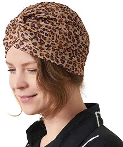 CHARM Twist Falten Kopf Wickeln Turban Mütze Wahrsager Hut Retro Vintage Leopardenmuster