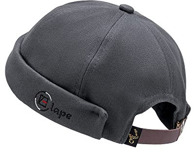 CLAPE Casquette sans Visière Homme Femme Unisexe Coton Brimless Docker Hat Bonnet de Dockers Classique Bonnet Miki Commando Watch Cap Gray OG01