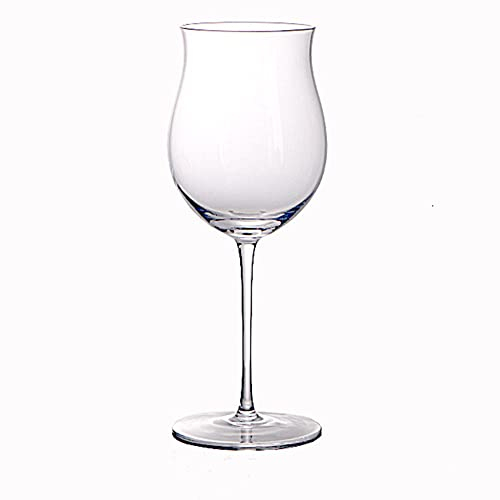 HALAWAKA Lot de 2 verres à vin rouge en forme de tulipe avec fond concave en cristal avec nœud papillon noir