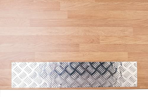 1 Piece of Metal Door Kick Plates - Alumunium Chequer Plate (650mm x 200mm)