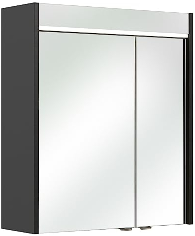 Lomadox Badezimmer Spiegelschrank 60 cm inkl. LED Beleuchtung in anthrazit, B/H/T: ca. 60/70/20 cm