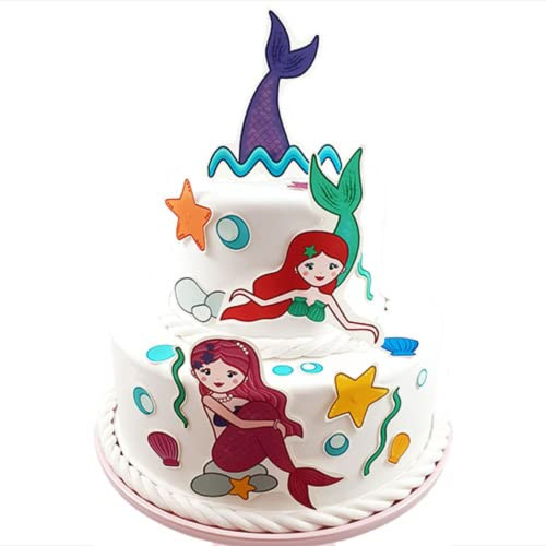 Essbare Tortendeko - Meerjungfrau - Fondant Kuchen Tattoo aus essbarem Zuckerpapier