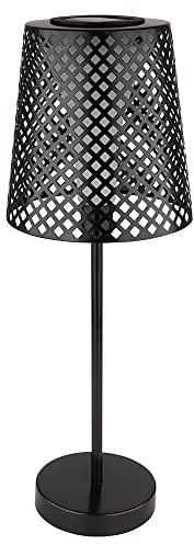 LED Solar Tischleuchte Garten Solartischlampe für Außen Balkon Solar Tischlampe Metall, schwarz, Lichteffekt, 1x LED 3000K, DxH 18x50cm, 2er Set