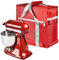 Abdeckung für Standmixer, kompatibel mit KitchenAid Standmixer, 4,5–5 Quart, tragbare Reise-Aufbewahrungstasche mit mehreren Taschen und Griff für Küchenhelfer, Mixer-Zubehör (nur Box), Rot