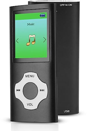 Lettore MP3 MP4 Musicale da 1,8 Pollici, Lettore MP3 MP4 Fino a 64 GB di Espansione, Lettore MP3 Ultra Sottile Integrato con Radio FM, Registrazione, Funzione E-book, Supporta lo (nero)