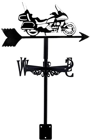 Wetterfahne Garten Metall Motorrad Wetterfahne mit Dachhalterung Dekorationen Windrichtungsanzeige für Outdoor Dach Bauernhof Hof