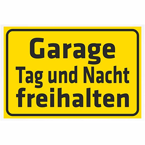 Indigos UG Aufkleber Garage Tag und Nacht freihalten 300x200 mm Hotel, Firma, Schutz, Kita, Arzt, Praxis, Wohnung Sicherheit Warnung