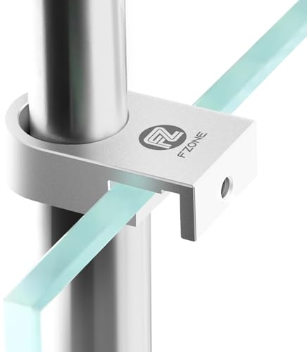 FZONE Aluminium Pipe Clip for Rimless Aquariums with Anti-Siphon Slot - Fits 5-13mm Glass & 18.5mm Hoses (Size L, 1-Piece)