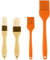 4pcs Pinceau à Pâtisserie, Pinceau de Cuisine Pinceau à Badigeonner en Poils avec Manche en Bois de Hêtre pour Cuisine Grillades Étalement d'Huile Sauce Beurre (Orange)