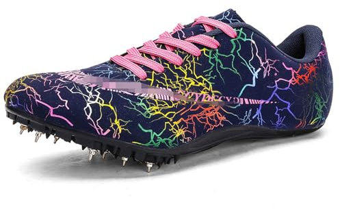 Zapatillas De Portivas para Pista Y Campo Zapatillas De Clavos Atletismo Unisex,Zapatillas De Clavos Atletismo,Antideslizantes Transpirables Resistente Al Desgaste para Velocidad Sprint