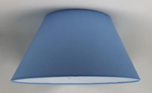 45 cm Lampenschirm, Baumwollstoff mit weißer PVC-Rückseite, handgefertigtes Produkt, für Tischlampe, Stehlampe (Hellblau)