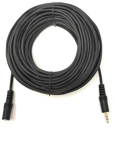 15m 3.5mm Extension Cable Stereo Jack Cable Male to Female AUX Lead for Laptop Tablet Headphone TV MP3 Speaker Smartphone (15m)