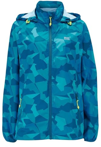 Mac in a Sac Origin – wasserdichte, zusammenpackbare Jacke – winddichter, atmungsaktiver, leichter Regenmantel für Damen und Herren - Teal Camo - XL