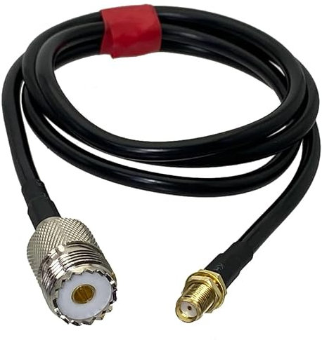 Genérico Cable coaxial RG58 UHF SO239 Hembra a SMA Hembra, longitudes de 15 cm a 3 metros, ideal para conectar a Walkie-Talkies Baofeng, Quansheng, etc.. y antenas (20CM)