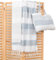 TRAMAS+ Pareo Toalla Grande, Toallas Multiusos Complementos Playa Mujer, Fular Chal para el Mar y Piscina - Raya Algodón Gris Pack