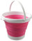 König Design Faltbarer Eimer Rund - Platzsparend & Robust - BPA-frei, Ergonomischer Griff - Haushalt, Outdoor (Pink, 5 Liter)