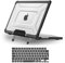MOSISO Hülle Kompatibel mit MacBook Pro 16 Zoll 2024-2021 M4 M3 M2 M1 A3403/3186 A2991 A2780 A2485,Stoßsicher TPU Bumper Dots Hartschale Schutzhülle mit Klappbarer Ständer&Tastaturabdeckung,Schwarz