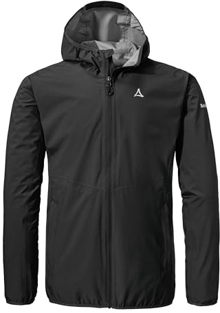 Schöffel Herren 2.5L Jacket Aiplspitz M, leichte Outdoor Jacke, wasserdicht & atmungsaktiv, Regenjacke aus 2,5-Lagen Venturi mit 2-Wege-Stretch und verstellbarer Kapuze