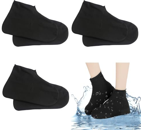 KASESSS 3 Pares Cubre Zapatos Impermeable, Goma Cubrezapatos Impermeable, Reutilizable Protector Calzado lluvia, Antideslizante Funda Zapatos lluvia, Waterproof Shoes Cover para Lluvia, Día de Nieve